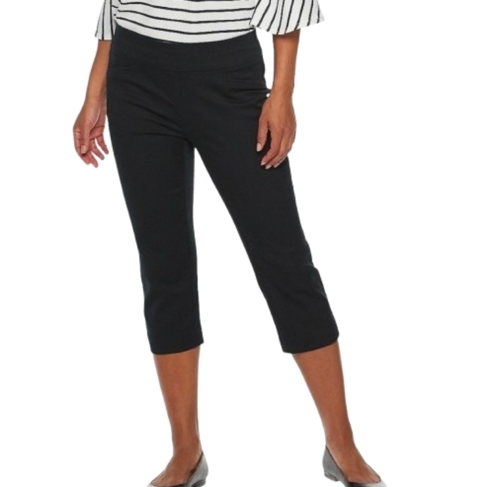 NWT Croft & Barrow Capri Pants Black Size 8 Petite